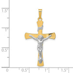 Load image into Gallery viewer, 14K Two-tone Gold INRI Crucifix Pendant 36mm length