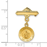Load image into Gallery viewer, 14K Yellow Gold Reversible Queen of the Holy Scapular/Sacred Heart Medal Pin