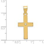 Load image into Gallery viewer, 14K Yellow Gold Polished .02ct. Diamond Cross Pendant