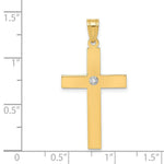 Load image into Gallery viewer, 14K Yellow Gold Polished .02ct. Diamond Cross Pendant