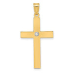 Load image into Gallery viewer, 14K Yellow Gold Polished .02ct. Diamond Cross Pendant