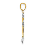 Load image into Gallery viewer, 14K Yellow Gold and Rhodium Diamond-cut Cross Pendant