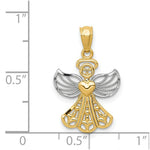 Load image into Gallery viewer, 14K Yellow Gold & Rhodium Filigree Angel Pendant