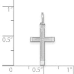 Load image into Gallery viewer, 14K White Gold Laser Designed Cross Charm 23mm length
