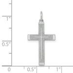 Load image into Gallery viewer, 14K White Gold Laser Designed Cross Pendant 26mm length