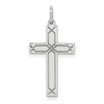 Load image into Gallery viewer, 14K White Gold Laser Designed Cross Charm 26mm length