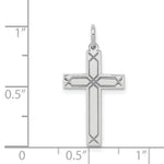 Load image into Gallery viewer, 14K White Gold Laser Designed Cross Charm 26mm length