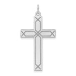 Load image into Gallery viewer, 14K White Gold Laser Designed Cross Pendant 41mm length