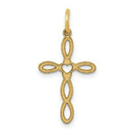 Load image into Gallery viewer, 14K Yellow Gold Laser Designed Cross Pendant 27mm length