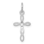 Load image into Gallery viewer, 14K White Gold Laser Designed Cross Pendant 23mm length