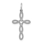 Load image into Gallery viewer, 14K White Gold Laser Designed Cross Charm 27mm length
