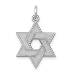 Load image into Gallery viewer, 14K White Gold Laser Designed Star of David Pendant 26mm length