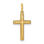 Load image into Gallery viewer, 14K Yellow Gold Laser Designed Cross Charm 22mm length