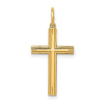 Load image into Gallery viewer, 14K Yellow Gold Laser Designed Cross Pendant 26mm length