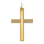 Load image into Gallery viewer, 14K Yellow Gold Laser Designed Cross Pendant 32mm length