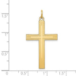Load image into Gallery viewer, 14K Yellow Gold Laser Designed Cross Pendant 39mm length