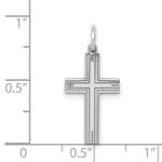 Load image into Gallery viewer, 14K White Gold Laser Designed Cross Pendant 22mm length