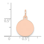 Load image into Gallery viewer, 14K Rose Gold Plain .009 Gauge Circular Engraveable Disc Charm Pendant