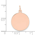 Load image into Gallery viewer, 14K Rose Gold Plain .027 Gauge Circular Engraveable Disc Charm Pendant