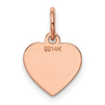 Load image into Gallery viewer, 14K Rose Gold Plain .011 Gauge Engraveable Heart Disc Charm Pendant