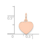 Load image into Gallery viewer, 14K Rose Gold Plain .018 Gauge Engraveable Heart Disc Charm Pendant