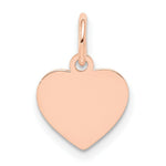Load image into Gallery viewer, 14K Rose Gold Plain .011 Gauge Engraveable Heart Disc Charm Pendant