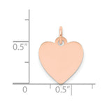 Load image into Gallery viewer, 14K Rose Gold Plain .018 Gauge Engraveable Heart Disc Charm Pendant