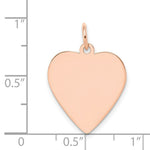 Load image into Gallery viewer, 14K Rose Gold Plain .018 Gauge Engraveable Heart Disc Charm Pendant