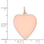 Load image into Gallery viewer, 14K Rose Gold Plain .013 Gauge Engraveable Heart Disc Charm Pendant