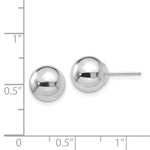 Load image into Gallery viewer, 14K White Gold Polished 9mm Ball Post Earrings