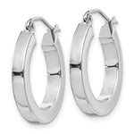 Load image into Gallery viewer, 14K White Gold Square Tube Hoop Earrings 3mm width