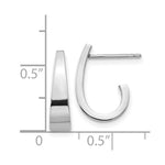 Load image into Gallery viewer, 14K White Gold Polished J-Hoop Post Earrings 14mm length