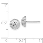 Load image into Gallery viewer, 14K White Gold Polished & Diamond-Cut Half Ball Post Earrings