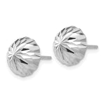 Load image into Gallery viewer, 14K White Gold Polished & Diamond-Cut Half Ball Post Earrings