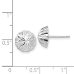 Load image into Gallery viewer, 14K White Gold Polished & Diamond-Cut Half Ball Post Earrings