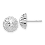 Load image into Gallery viewer, 14K White Gold Polished & Diamond-Cut Half Ball Post Earrings