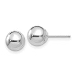Load image into Gallery viewer, 14K White Gold Polished 7mm Ball Post Earrings