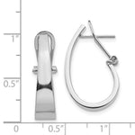 Load image into Gallery viewer, 14K White Gold Polished 6mm Tapered Fancy J-Hoop Earrings