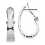 Load image into Gallery viewer, 14K White Gold Polished 6mm Tapered Fancy J-Hoop Earrings