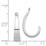 Load image into Gallery viewer, 14K White Gold Polished J-Hoop Earring Jackets 20mm length