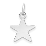 Load image into Gallery viewer, 14K White Gold Plain .018 Gauge Engravable Star 12mm Charm
