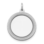 Load image into Gallery viewer, 14K White Gold Etched Design .027 Gauge Round Engravable 19mm Charm