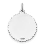Load image into Gallery viewer, 14K White Gold .013 Gauge Engravable Scalloped 19mm Disc Charm