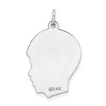 Load image into Gallery viewer, 14K White Gold Plain Medium Facing Right Engravable Boy Charm 29mm length