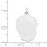 Load image into Gallery viewer, 14K White Gold Plain Medium Facing Right Engravable Boy Charm 29mm length