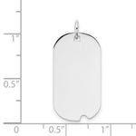 Load image into Gallery viewer, 14K White Gold Plain .027 Gauge Engravable Dog Tag w/Notch Disc Charm 28mm length