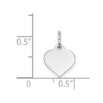 Load image into Gallery viewer, 14K White Gold Heart Disc Charm 10mm Diameter