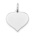 Load image into Gallery viewer, 14K White Gold Heart Disc Charm 14mm Diameter