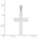 Load image into Gallery viewer, 14K White Gold 0.02-Carat Diamond 32x18mm Cross Pendant