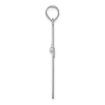 Load image into Gallery viewer, 14K White Gold 0.02-Carat Diamond 34x21mm Cross Pendant